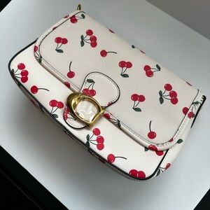 Cherry Print Crossbody Bag with Detachable Strap